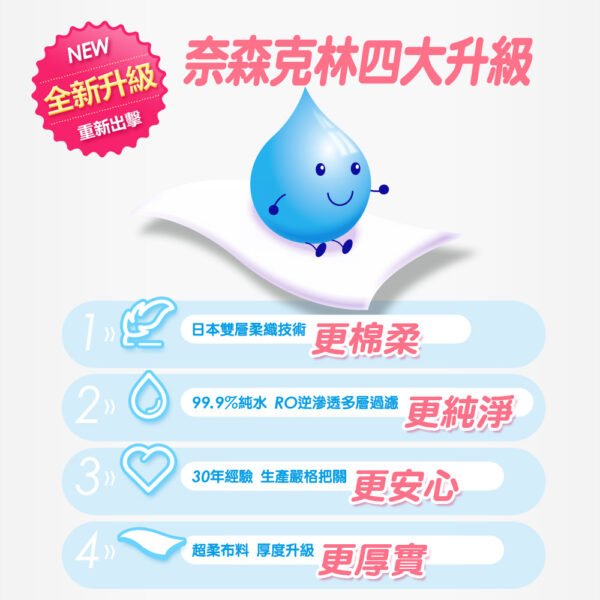 奈森克林濕紙巾 加厚型 水滴將純水柔濕巾 90抽 加厚 隨身包 純水濕巾 柔濕巾 濕紙巾 紙巾 純水濕紙巾：圖片 2