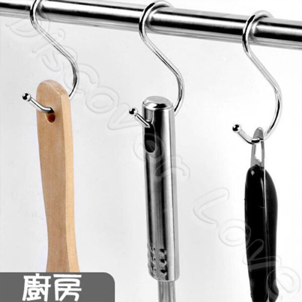 S形掛勾 S掛勾 S型掛鉤 S形金屬多用S掛勾 不鏽鋼廚房衛浴掛勾 衣帽掛鉤：圖片 4