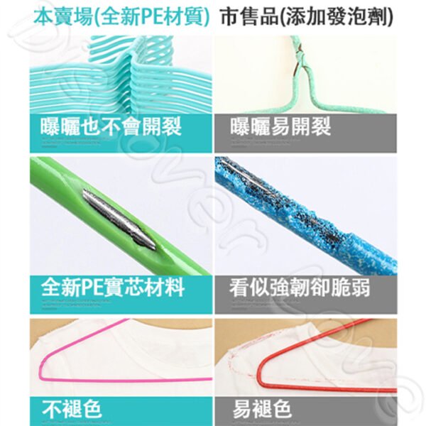 兒童衣架 加粗加厚 鋼芯 防滑衣架 曬衣架 掛衣架 晾衣架 防滑衣架 成人衣架 全浸塑衣架 奈米浸塑 防生鏽 三角晾衣架：圖片 2
