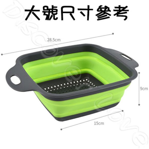 方形摺疊瀝水籃 洗菜籃 瀝水籃 可折疊濾水器 露營便攜：圖片 9