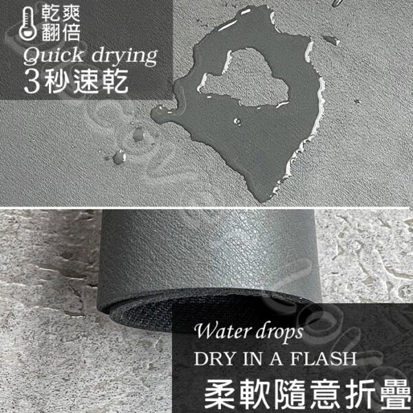 珪藻泥桌面吸水墊 【5秒瞬吸】吸水墊 瀝水墊 洗手台防濺墊 吧檯墊 珪藻土吸水墊 珪藻土軟墊 硅藻土 矽藻土 硅藻土桌墊：圖片 5