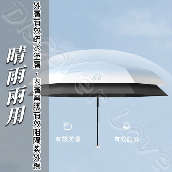漸層扁六折 迷你超輕【晴雨傘 輕量】晴雨兩用 抗UV 小雨傘 摺疊傘 迷你 漸層迷你傘 迷你雨傘 迷你漸層傘 多色可選：圖片 3