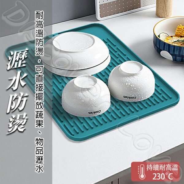 矽膠隔熱餐墊 加厚大號 【耐熱230°C】矽膠隔熱瀝水墊 瀝水墊廚房檯面 瀝水墊廚房 瀝水墊 洗手台 隔熱墊 瀝水置物墊：圖片 2