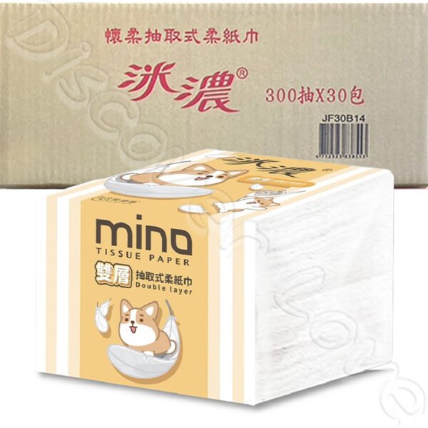 MINO洣濃 柴語錄 雙層抽取式柔紙巾 300抽 箱購 衛生紙 面紙 餐廳紙巾 小吃店面紙 抽取式面紙 每箱24包 免運：圖片 2