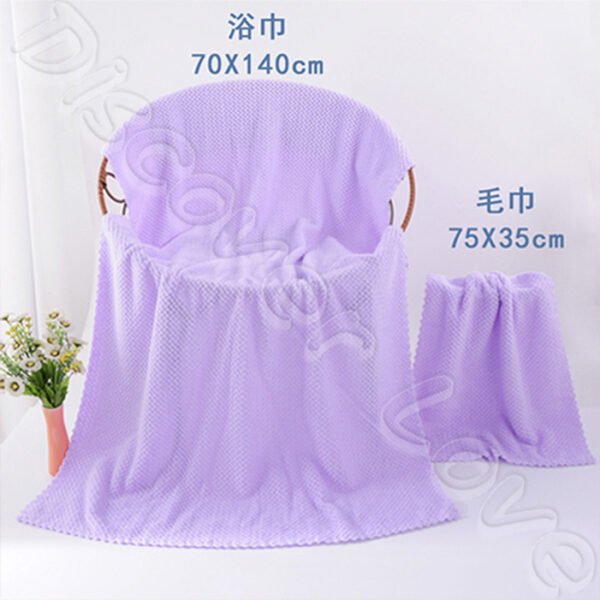 蓬鬆親膚 雲朵格紋 吸水珊瑚絨浴巾組：圖片 7