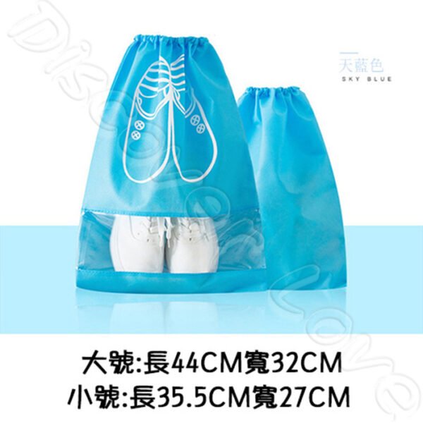 【加厚防潮防塵】旅行鞋子收納袋｜束口設計｜鞋袋收納袋｜輕便實用旅行袋：圖片 8