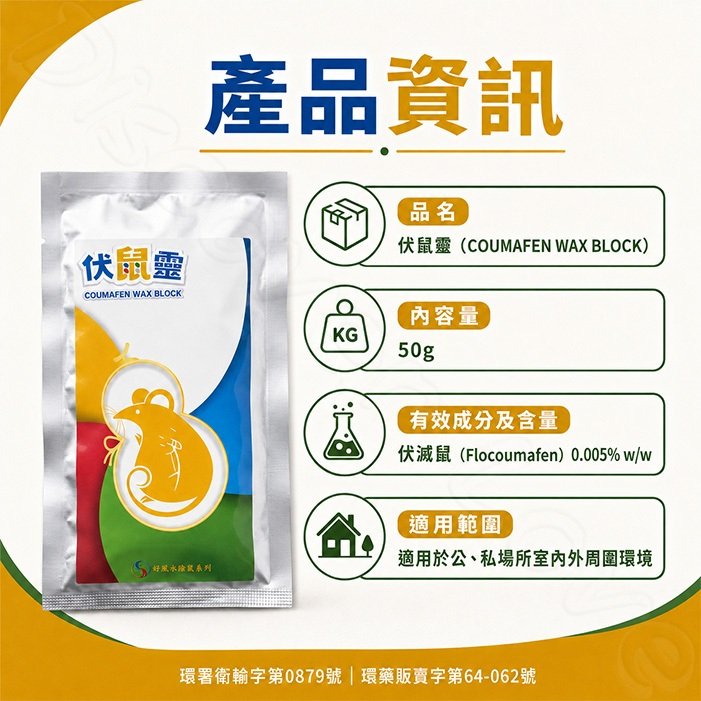伏鼠靈|老鼠藥|韓國製造|50g餌劑|鼠餌|環境用藥|室內外周圍環境適用【小嗶購物】:圖片 2